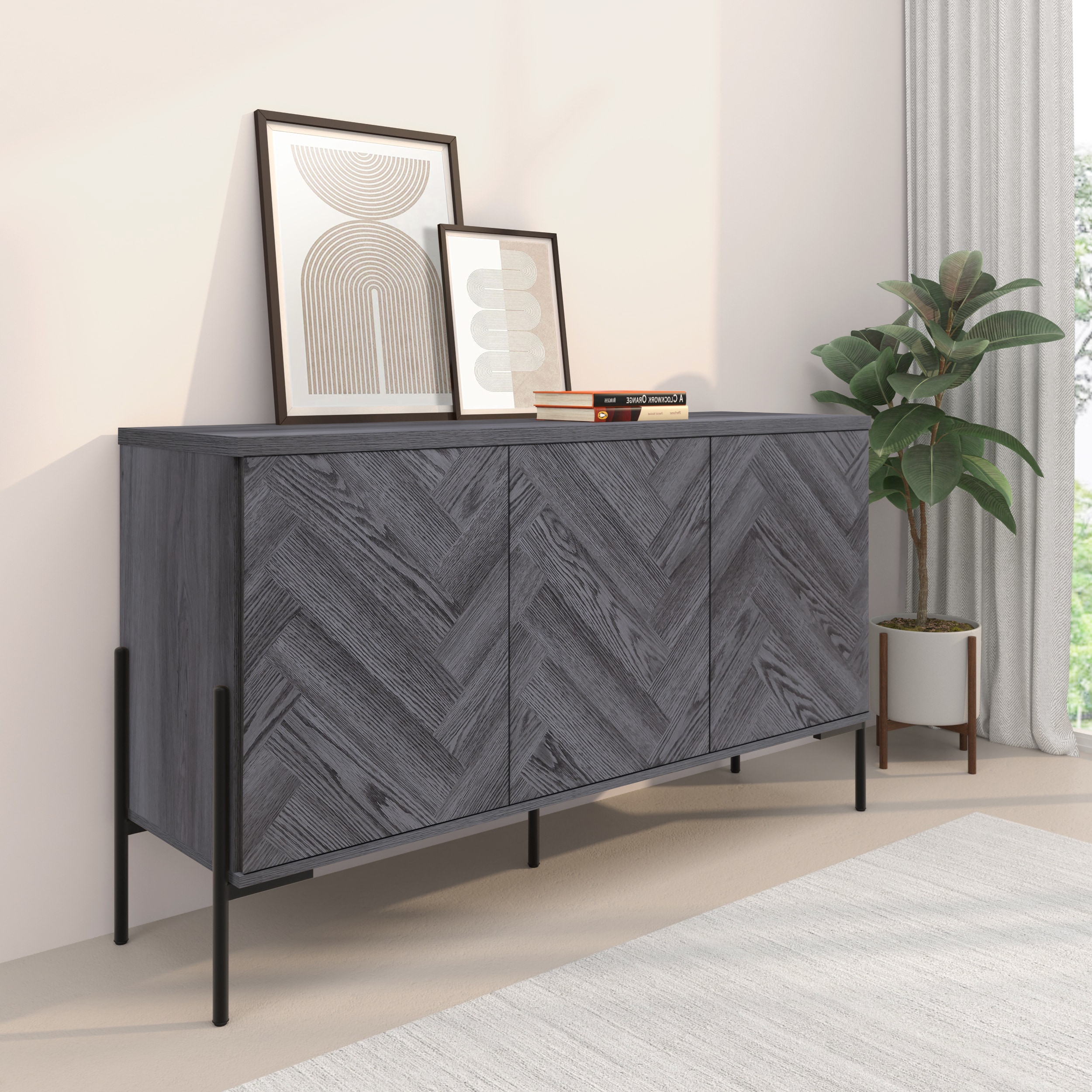 Dorel Home Charlene Sideboard 3D Grey Fish OakGrey Oak, Grey
