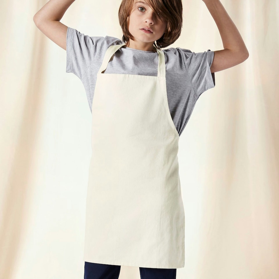 image 1 of Westford Mill Childrens/Kids Junior Cotton Craft Apron - Natural - One Size