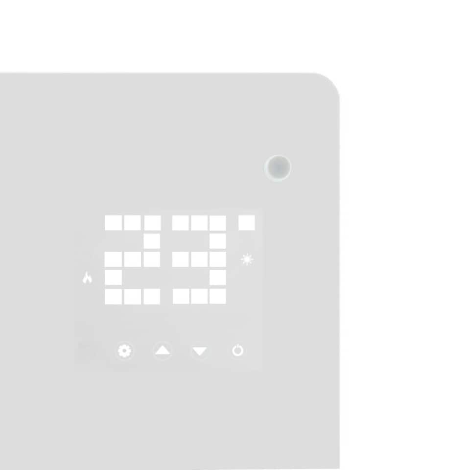 image 1 of Glass Panel Electric Radiator Smart App Control Heater 2KW Wifi LED Wall Mount or Floor Standing Portable 2000W White | White | 1