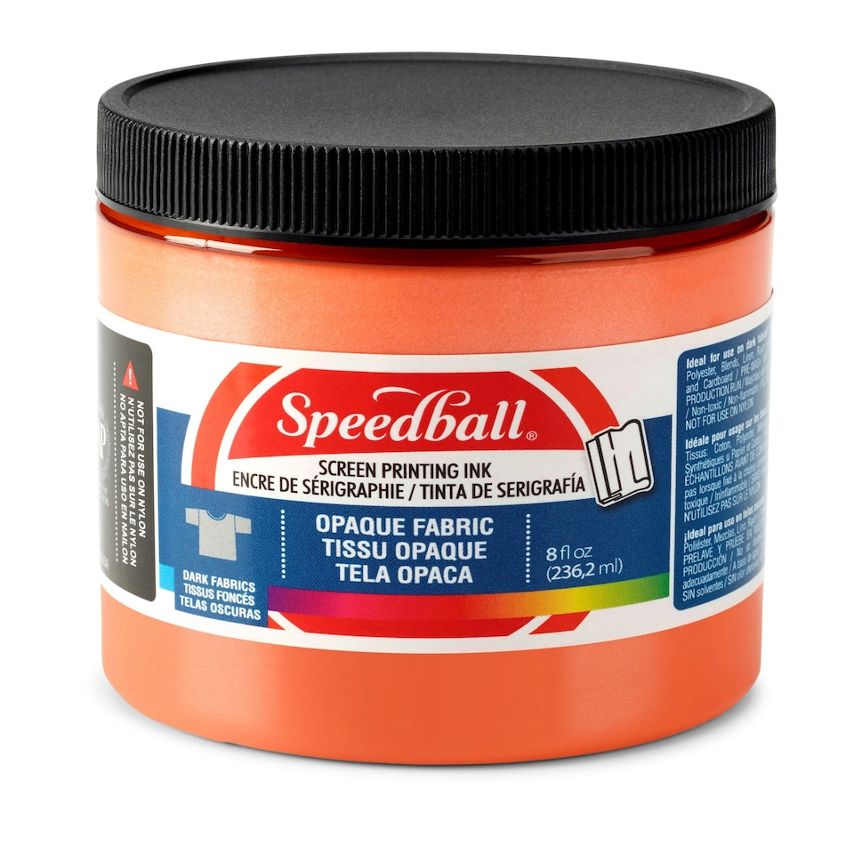 Speedball Opaque Fabric Screen Printing Ink, Sherbert, 8oz