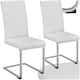 image 1 of Dining Chairs - cantilevered, high backrest, flat steel frame - Set of 2 White