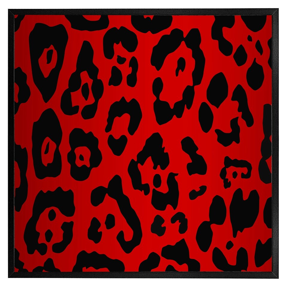 image 1 of Red leopard print (Picture Frame) White | XS