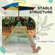 image 6 of Outsunny Kids Picnic Table Set w/ Sand and Water, Removable Parasol - Brown
