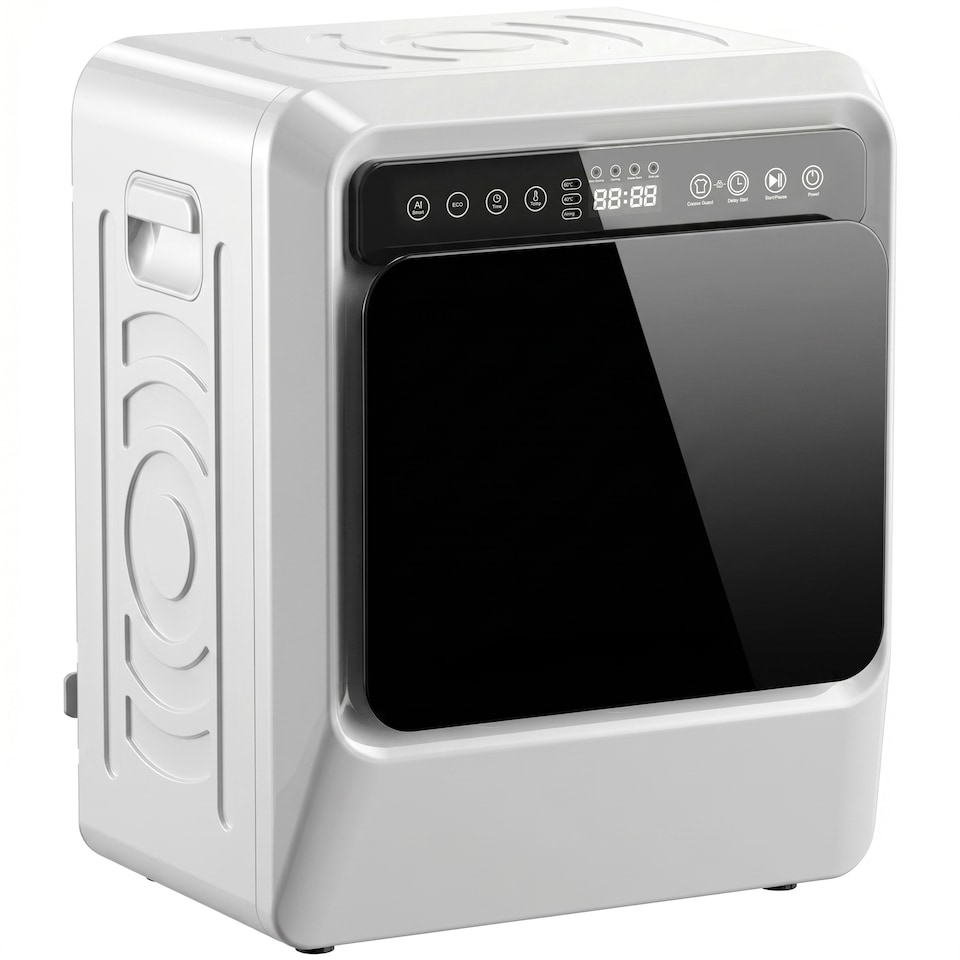 image 1 of HOMCOM 5kg Vented Tumble Dryer, 1000W Compact Front Tumble Dryer, White