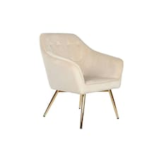 Armchair DKD Home Decor Cream Golden Metal 74 x 74 x 90 cm Cream