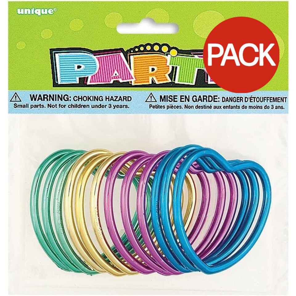Unique Party Heart Bracelet (Pack of 12) - Multicoloured - One Size (UTSG24649)