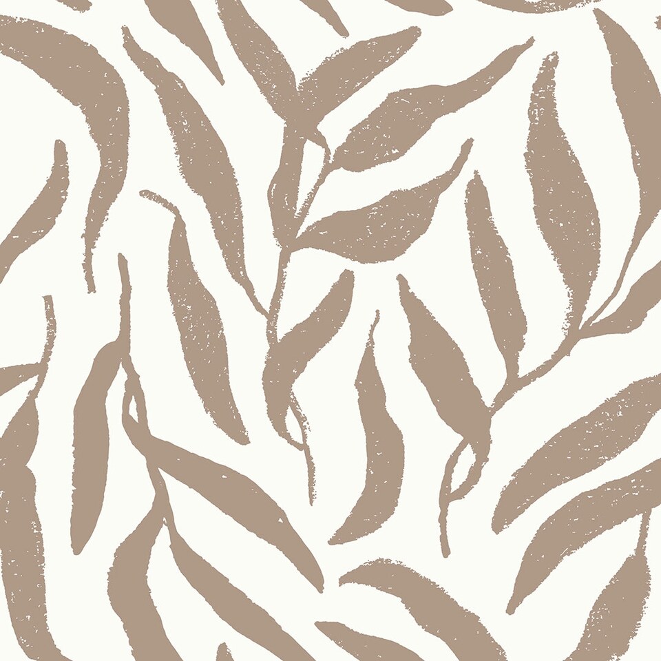 Sample of Olive Leaf Wallpaper in Coffee on Cream | Cream | Cream