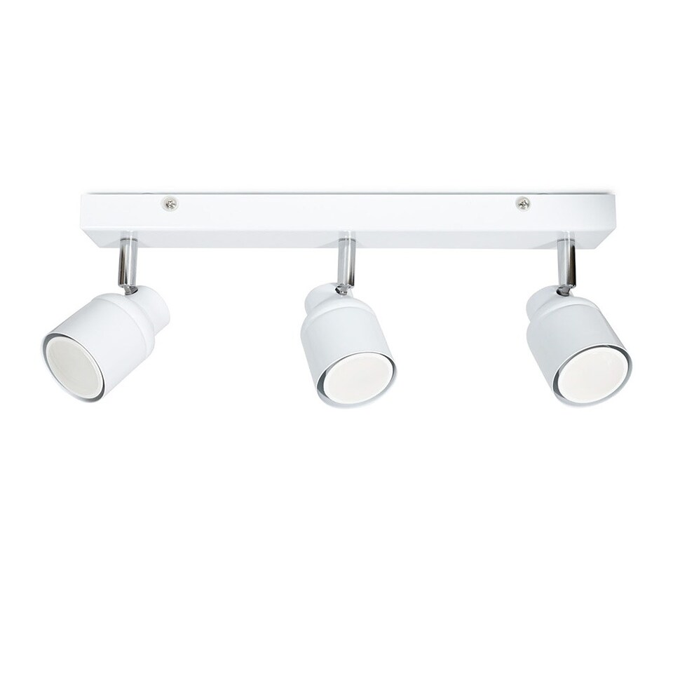image 1 of ValueLights Benton White IP44 Bathroom Bar Ceiling Light & Bulb | White