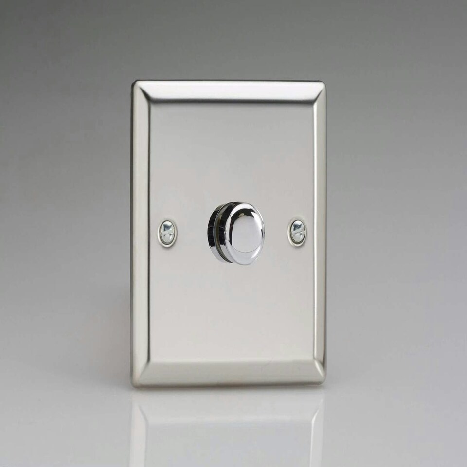 Varilight JCP401 1 x 0-120W Push-On/Off Rotary LED Dimmer Mirror Chrome N/A