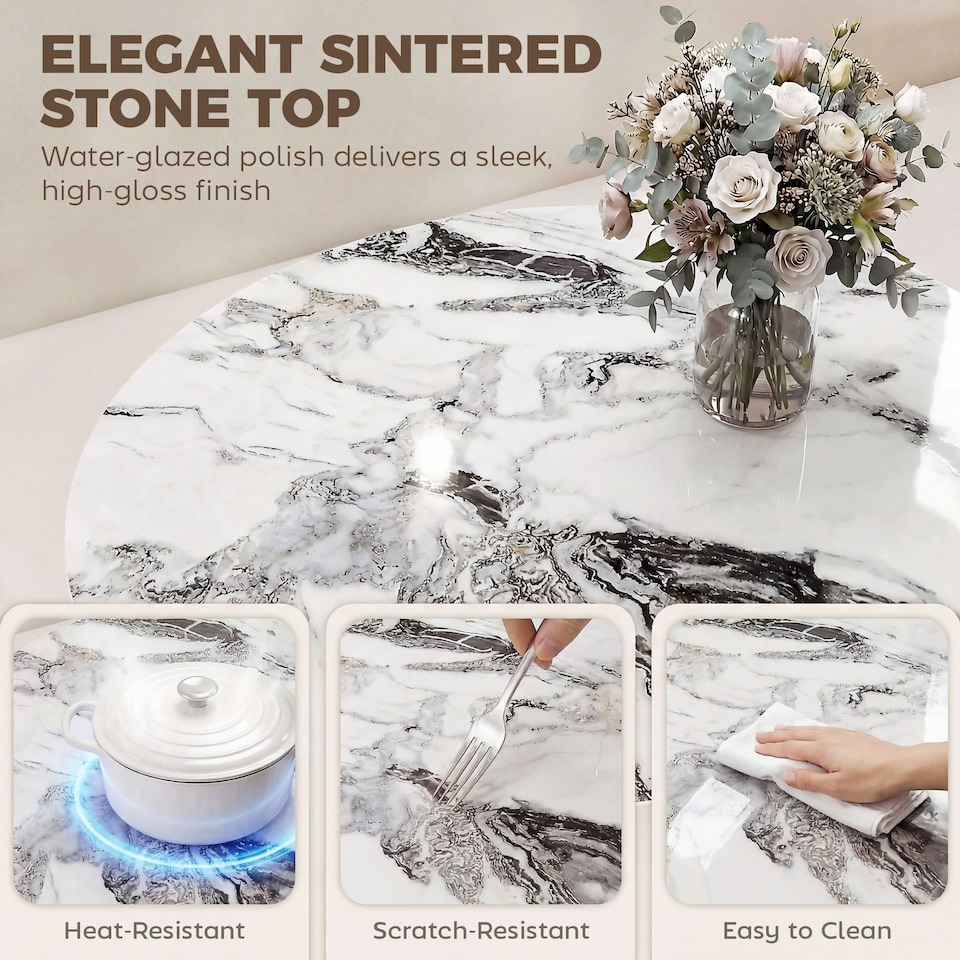 image 1 of HOMCOM Coffee Table Sintered Stone Top