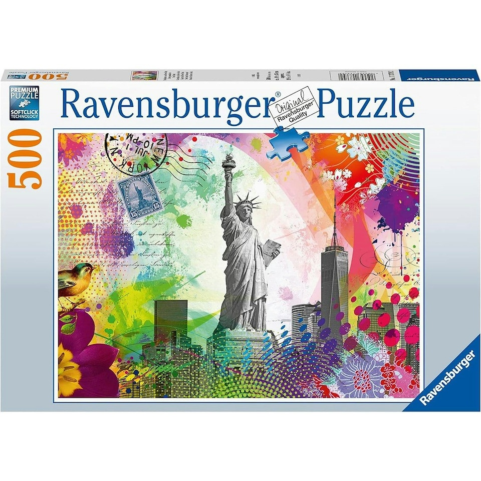 image 1 of Ravensburger New York Postcard 500 Piece Jigsaw Puzzle