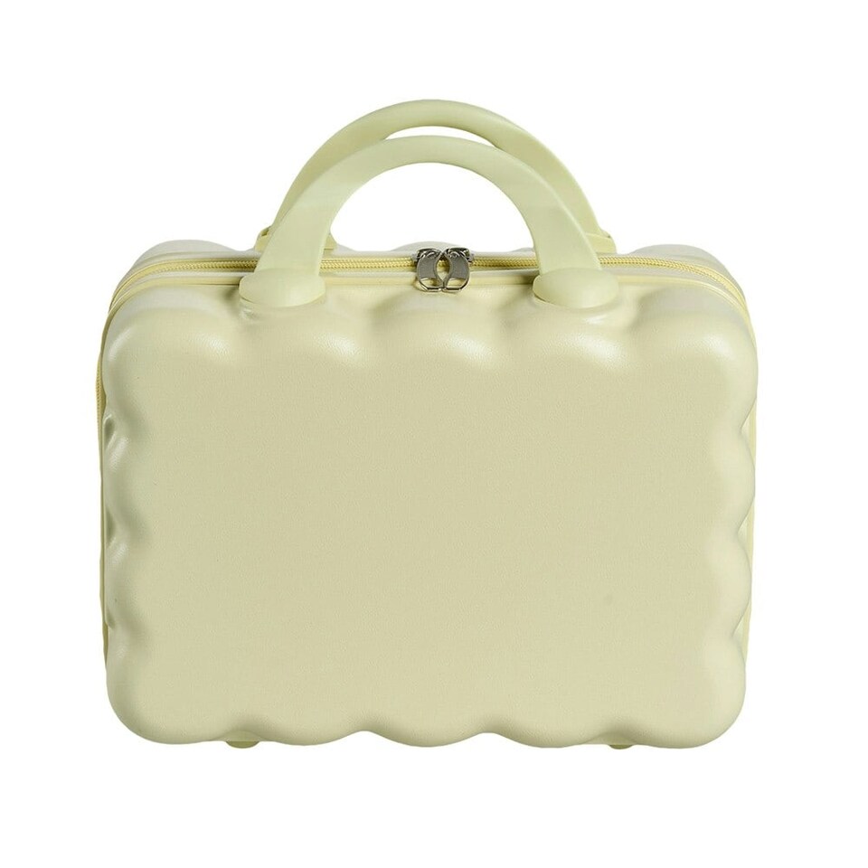 image 1 of Living and Home Mint Green Bubble Hard Shell Makeup Case – Portable & Cute Handheld Travel Organizer | Yellow | Personal Item