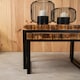 image 2 of Interiors by Premier Set of 3 Nested Wooden Tables, Wood Oval Tops with Sculptural Gold‑Finish Metal Legs, Occasional Tables Brown