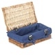 image 7 of 34cm Packaging Wicker Picnic Basket with Lining Blue | Blue | One Size