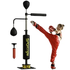 SPORTNOW Boxing Bag, Freestanding Punching Bag with Reflex Bar, Speed Balls Black