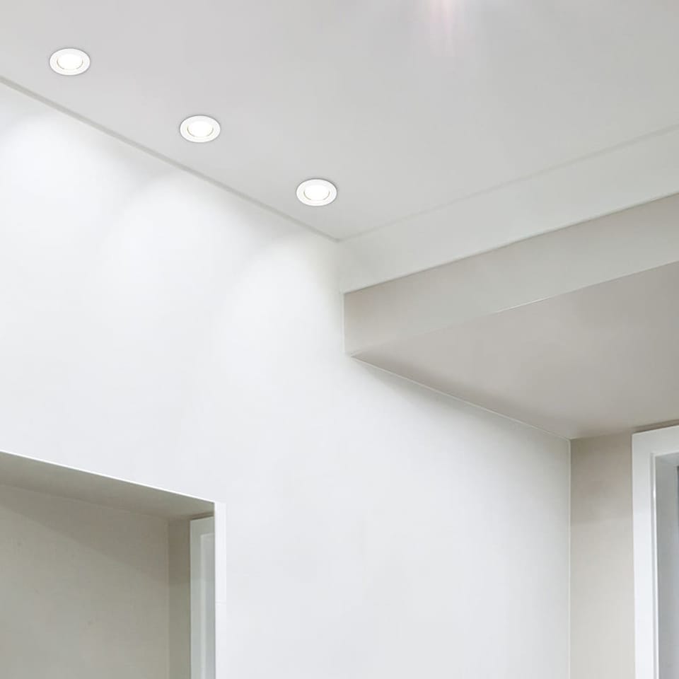 image 1 of ValueLights 10 Pack Fire Rated White Downlights Cool White Bulbs | White