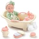image 2 of Baby Doll Bath Play Set - Doll Bathtub Set with Trolley, and clean Accessories