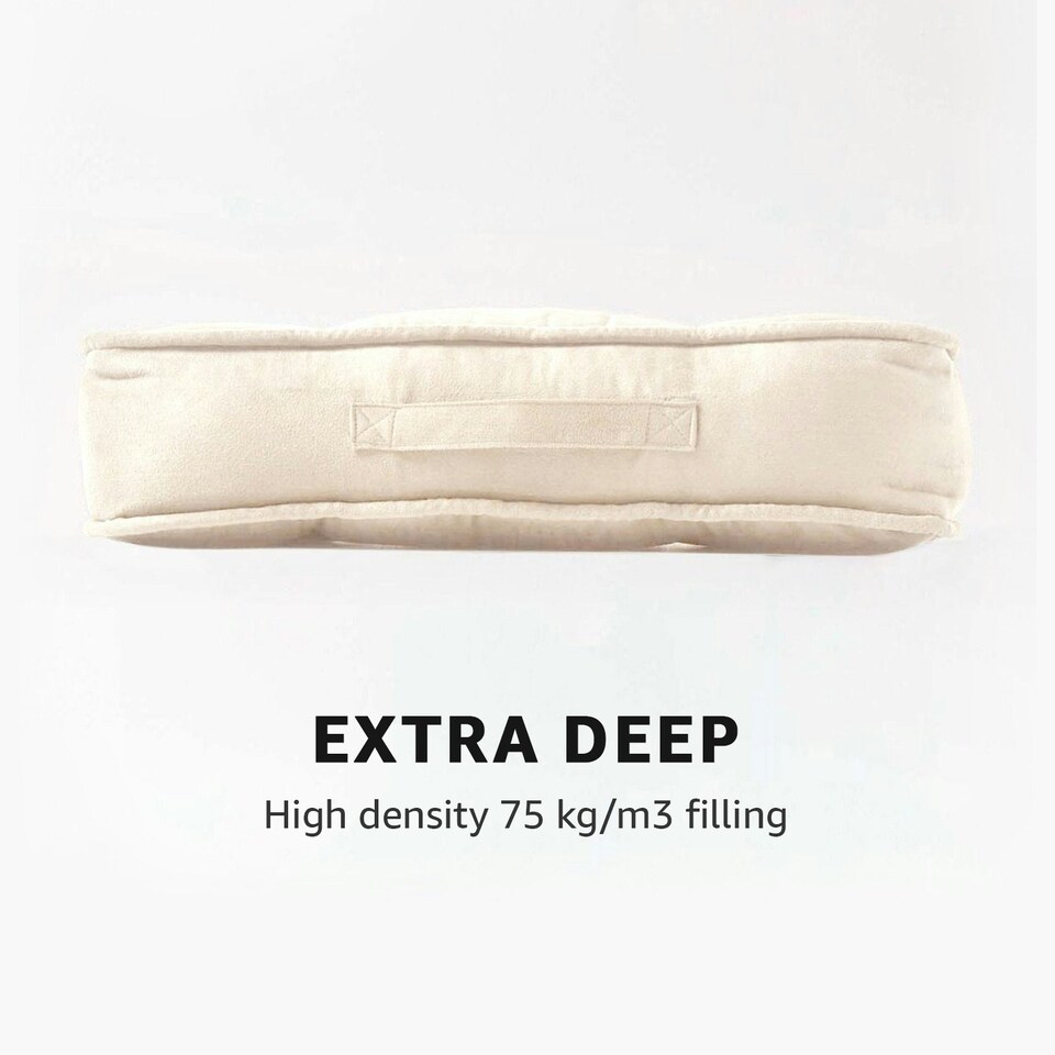 image 1 of Homescapes Cream Faux Suede Armchair Booster Cushion Cream