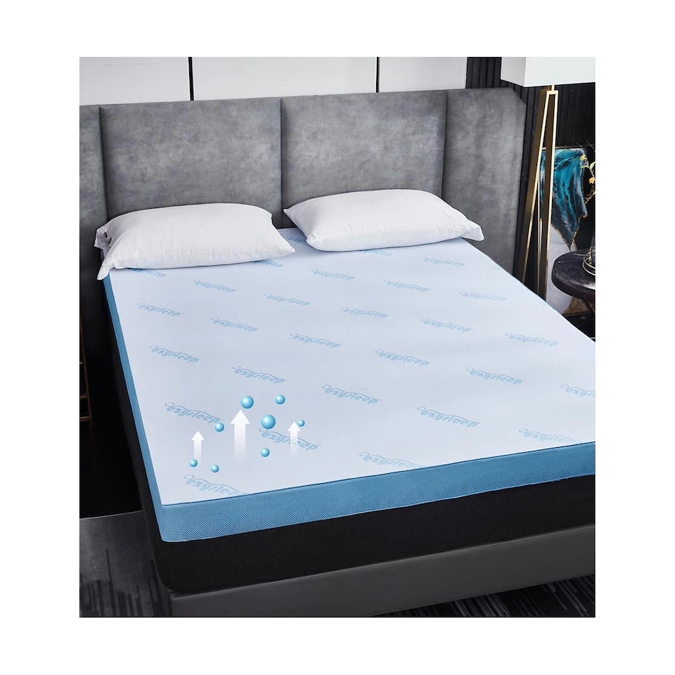 image 1 of Ezysleep Air Flow Memory Foam Mattress Topper 2 Inch Luxury Soft Breathable | Multi
