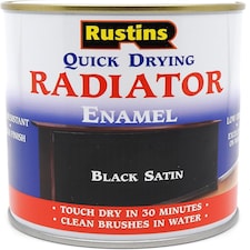 Rustins Quick Drying Radiator Enamel Satin - Black 500ml | Black | 500ml | 1