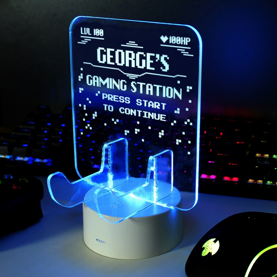 image 1 of Personalised Gaming Controller Holder LED Colour Changing Light