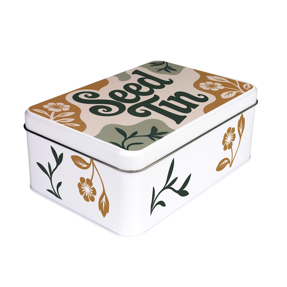 image 1 of Floral Seed Storage Tin