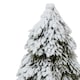 image 2 of Small Snowy Cedar Tree on Wood Block - Plastic - Height 30 cm - Brown
