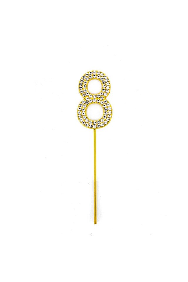 image 1 of Cake Topper Number 18 Gold Diamond | Gold