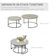 image 10 of HOMCOM 2 Pcs Stacking Coffee Table Set Steel Frame, Marble Grey Black