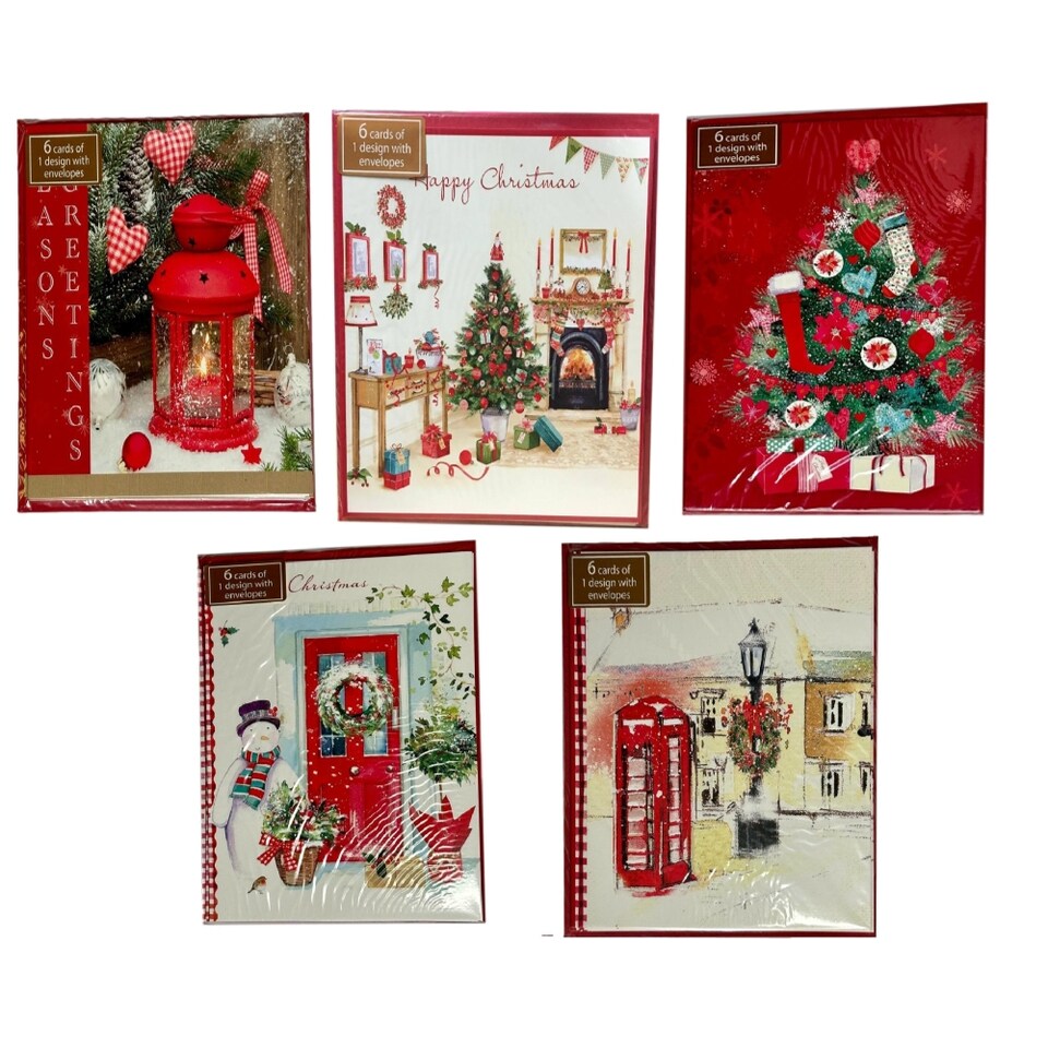 image 1 of Pack of 30 Charming Holiday Designs Christmas Cards with Envelopes