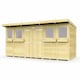 image 1 of 14 x 6 Feet Pent Summer Shed - Wood - L178 x W417 x H201 cm Brown