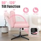 image 3 of Rattantree Ergonomic Cross Legged Office Chair Armless Velvet Desk Chair