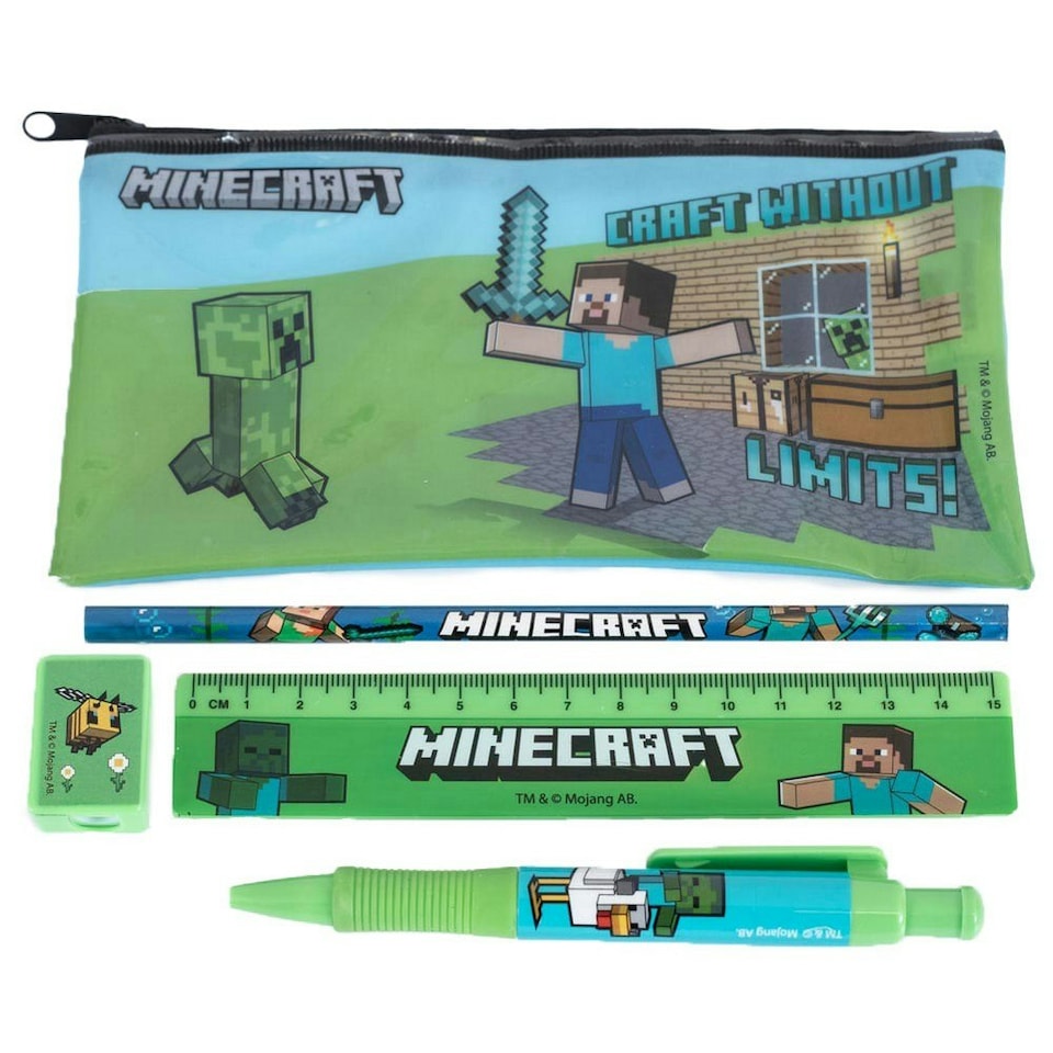 image 1 of Minecraft Bumper Stationery Set (Pack of 12) - Green - One Size