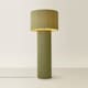 image 4 of ValueLights Lenny Moss Green Shade Ribbed Fabric Midi Floor Lamp & Bulb | Green