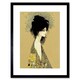 image 1 of Klimt Style Woman Colourful Shawl Painting 9x7" Black Framed Wall Art Print