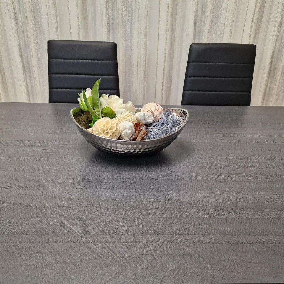 image 1 of Dining Table and 4 Chairs Black Dark Grey Faux Leather Chairs Wood Dining Set Furniture