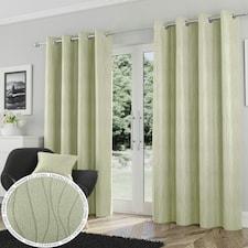 Goodwood Green Curtains 90 x 72 inch (229 x 183 cm) Room Darkening Eyelet Thermal Noise Reducing Curtains for Bedroom and Living Room