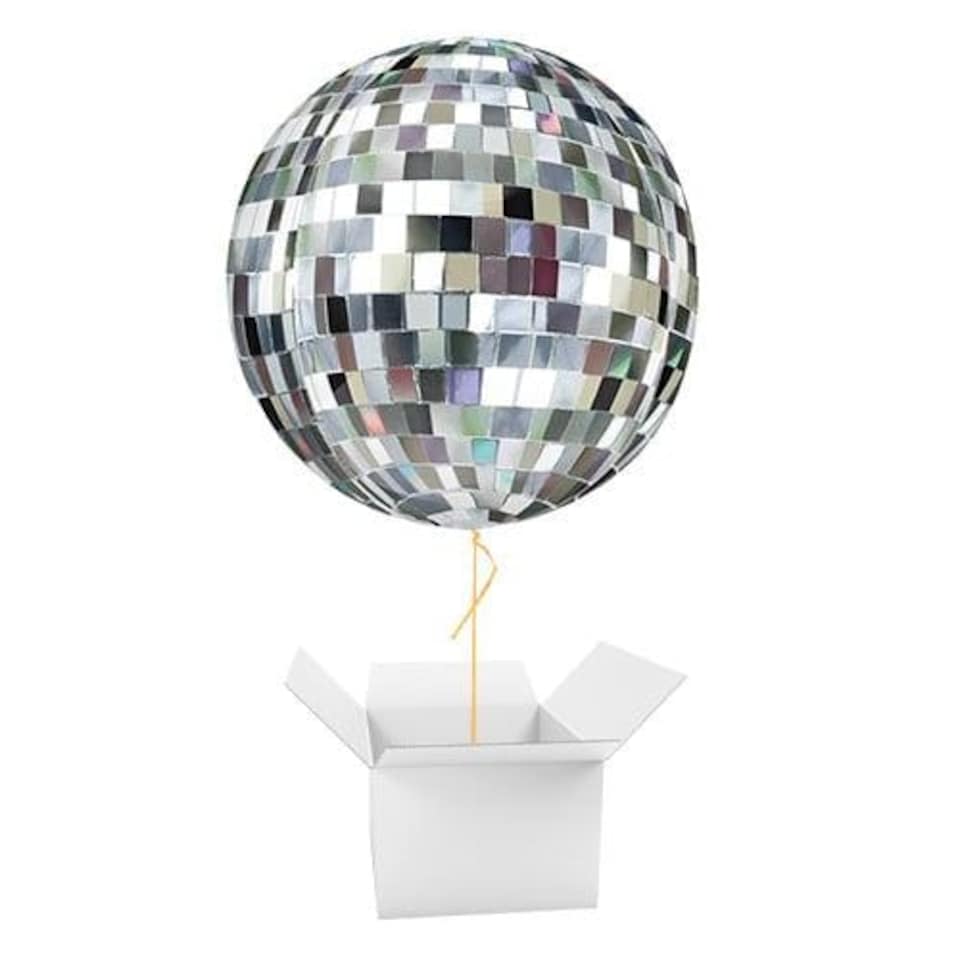 image 1 of Disco Ball Orbz Foil Helium Balloon - Inflated Balloon in a Box Multi