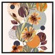 image 3 of Orange geometric with flowers (Picture Frame) White | M