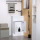 image 5 of kleankin Bathroom Wash Basin Vanity With Ceramic Sink Base Cabinet Two Doors 
