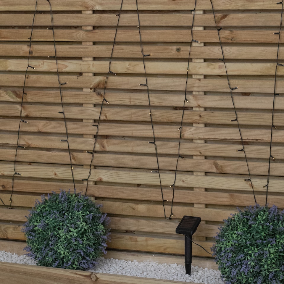 image 1 of 10m Solar Powered Outdoor Garden String Lights with 100 Warm White LEDs