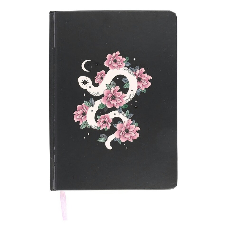 image 1 of Something Different Serpentine Floral Snake A5 Notebook - Black/Pink/White - One Size
