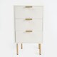 image 1 of OHS 3 Drawer Modern Ribbed Office Side Bedroom Nightstand Bedside Table - White