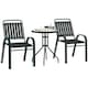 image 6 of Outsunny Stackable Patio Bistro Set, 3 Pieces Garden Furniture Set, Grey Grey | Charcoal grey