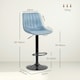 image 7 of HOMCOM Set Of 2 Microfibre Retro Tub Bar Stools Metal Frame Footrest Seat Blue