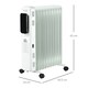 image 6 of HOMCOM 2500W Oil Filled Radiator Heater w/ 3 Heat Settings Remote Control White