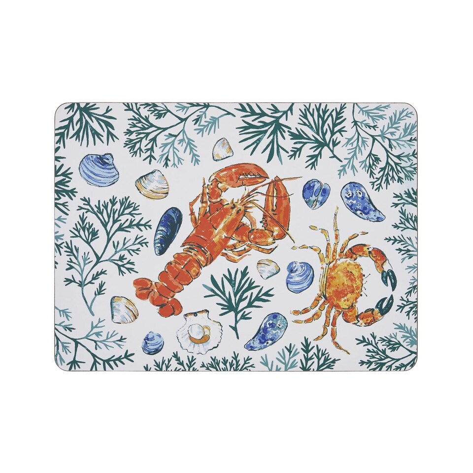 image 1 of Ulster Weavers Shellfish Placemat - 4 Pack Green