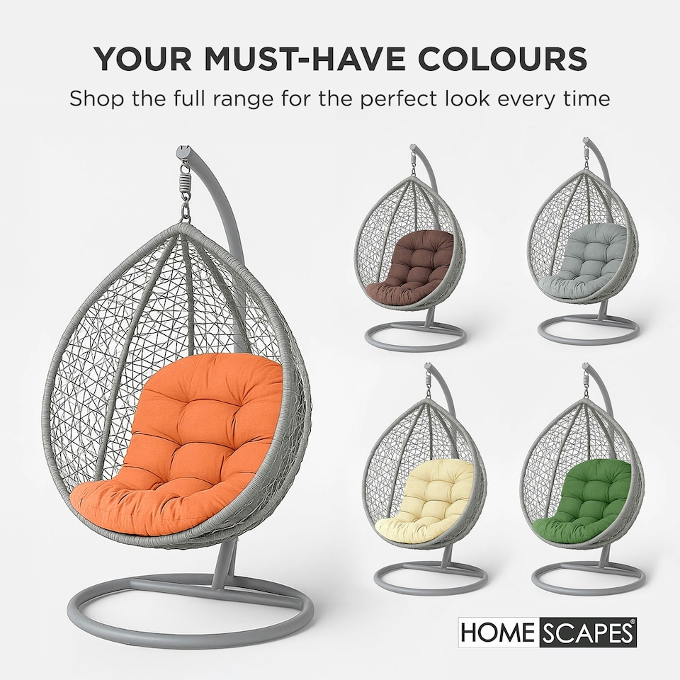 image 1 of Homescapes Olive Green Round Egg Chair Swing Cushion | Green