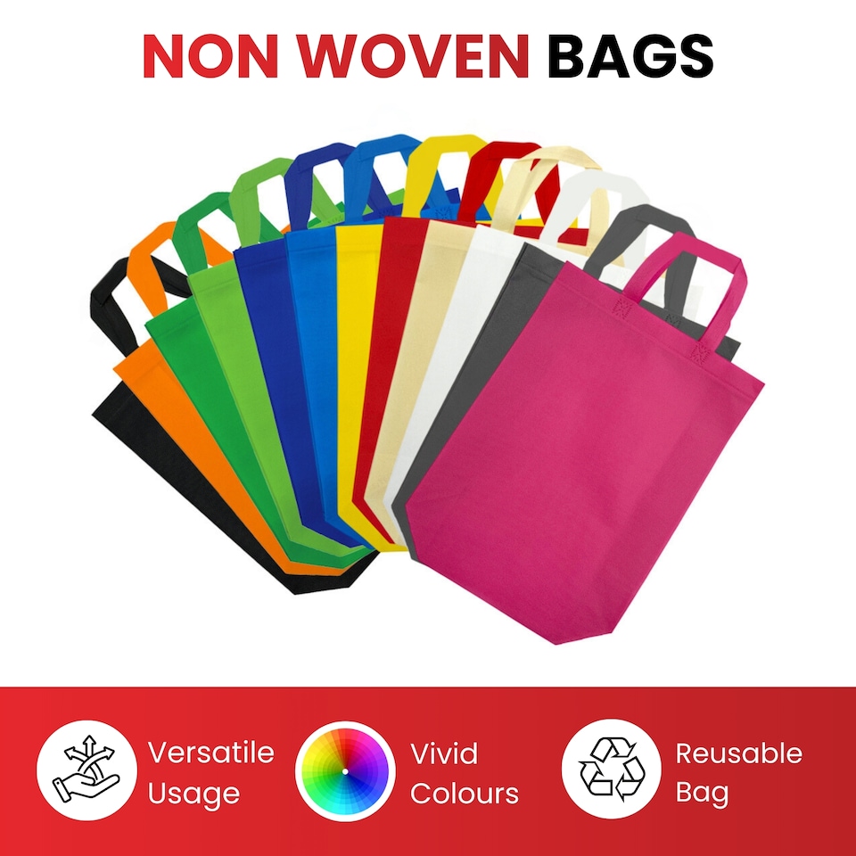image 1 of Pack of 25 Dark Green Coloured 30x38x10cm Non-Woven Bags with Handle | Green