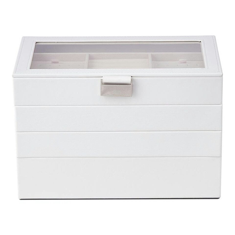 image 1 of Living and Home 4-Tier Jewellery Storage Box with Transparent Lid